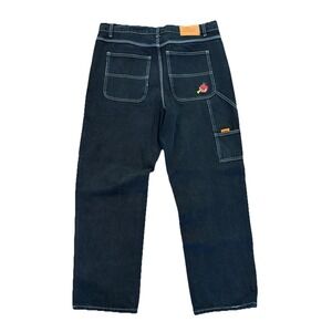 Butter Goods Embroidered Denim Jeans Skate Very Baggy Drawstring Street Sz 34x30